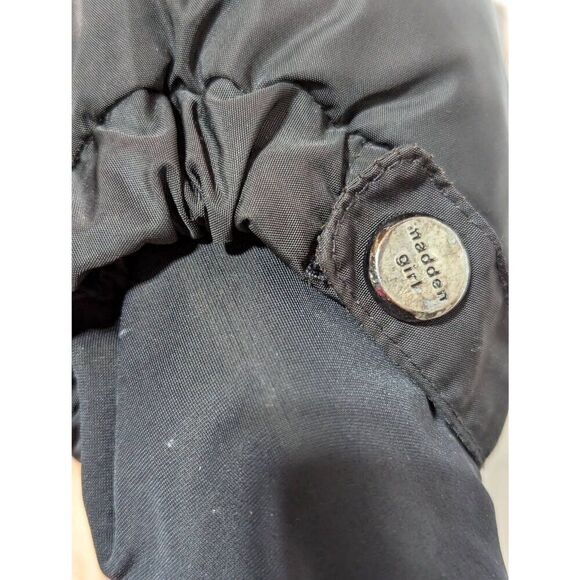 Madden Girl Women's Black Solid Long-Sleeve Polyester Full-Zip Puffer Coat Size - Picture 5 of 9